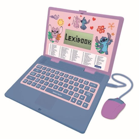 Ordinateur EXCLUSIF éducatif bilingue Stitch et Angel – 124 activités (Français-Anglais)