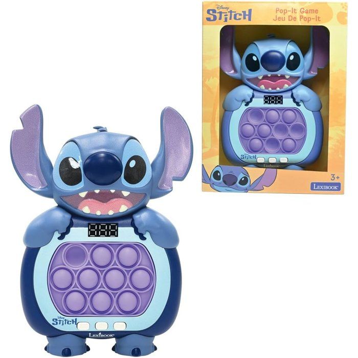 Jeu a pousser Stitch - Lexibook - Fast Push - Disney Stitch - Bleu - 10 bulles antistress - 999 niveaux - 6 mode de jeu -  Des 6 ans