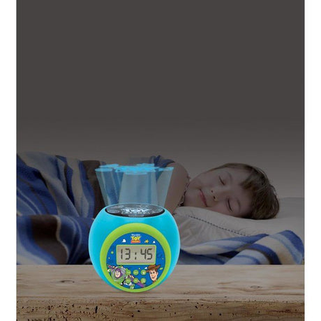 Lexibook - Réveil-projecteur Toy Story - Fonction Alarme et répétition Snooz - Veilleuse avec minuterie - Ecran LCD - Piles