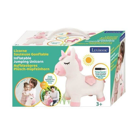 Porteur - LEXIBOOK - Licorne Sauteuse Gonflable en Peluche - Housse Amovible - Pour Enfant a partir de 3 ans