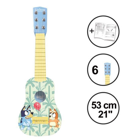 Lexibook, Bluey, Ma premiere Guitare pour Enfant, 6 Cordes en Nylon, 53 cm, Guide Inclus, Des 3 ans