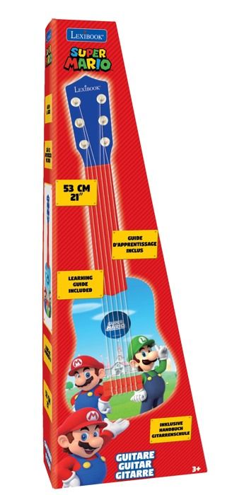 Lexibook, Super Mario, Ma premiere Guitare pour Enfant, 6 Cordes en Nylon, 53 cm, Guide Inclus, Des 3 ans