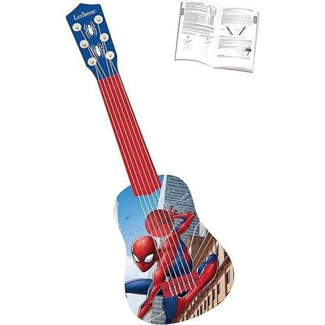 Lexibook, Spiderman, Ma premiere Guitare pour Enfant, 6 Cordes en Nylon, 53 cm, Guide Inclus, Des 3 ans