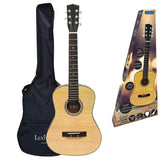 Guitare acoustique en bois, Lexibook, 91 cm, Guide d'apprentissage inclus, 6 cordes en nylon, Housse de transport incluse, Bois/Noir