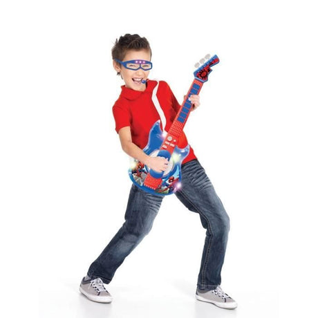 Lexibook - Spider-Man - Guitare électronique lumineuse - Lunettes avec microphone - Mélodies - 2 modes de jeu - Prise  MP3
