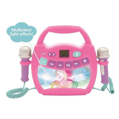 Enceinte Bluetooth Licorne - LEXIBOOK - Effets Lumineux, Micros et Batterie Rechargeable