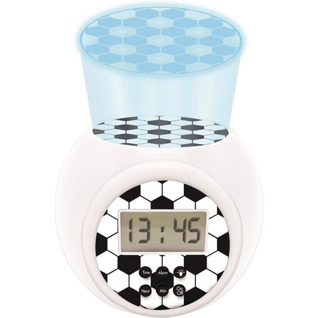 Lexibook - Réveil-projecteur Football - Fonction Alarme et répétition Snooz - Veilleuse avec minuterie - Ecran LCD - Piles