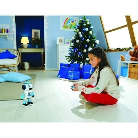 Lexbook - Robot Programmable Powerman Advance  - Quiz, Musique, Jeux, Histoires - Avec télécommande - Blanc et Bleu