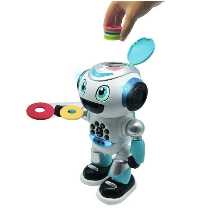 Lexbook - Robot Programmable Powerman Advance  - Quiz, Musique, Jeux, Histoires - Avec télécommande - Blanc et Bleu