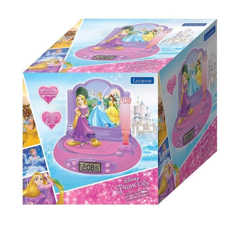 Lexibook - Disney Princesses Raiponce - Réveil Projecteur -  Veilleuse et Projection de l'heure au Plafond -  Effets sonores - Piles