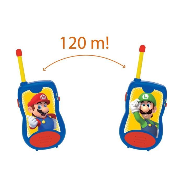 Lexibook, Super Mario, Talkies-Walkies 200m, Jeu de Communication pour Enfant, 2 canaux de Communication, Piles