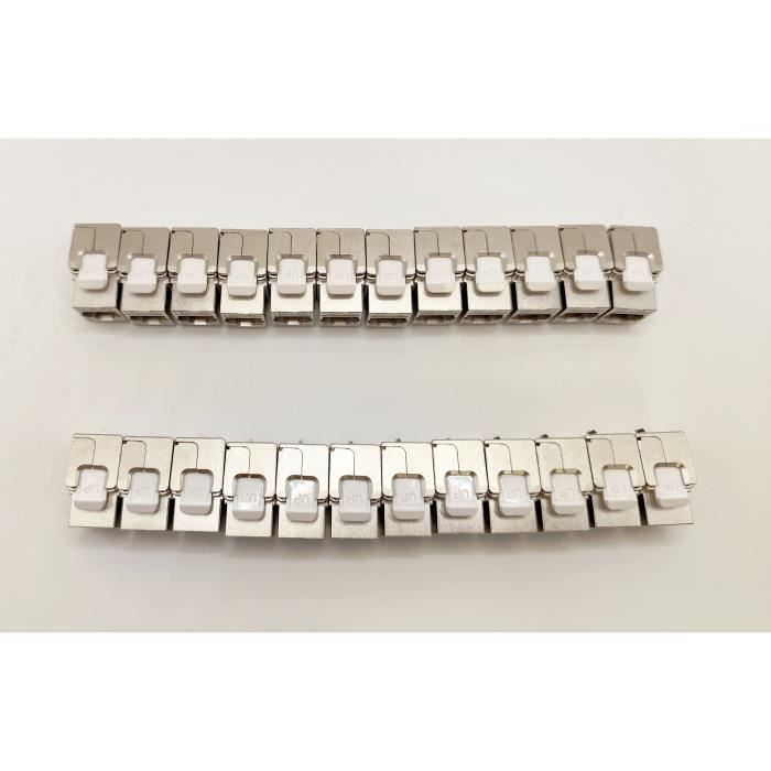 Pack de 24 noyaux keystone RJ45 Cat.6a - LINEAIRE - PR24AS24 - Court - Blindé