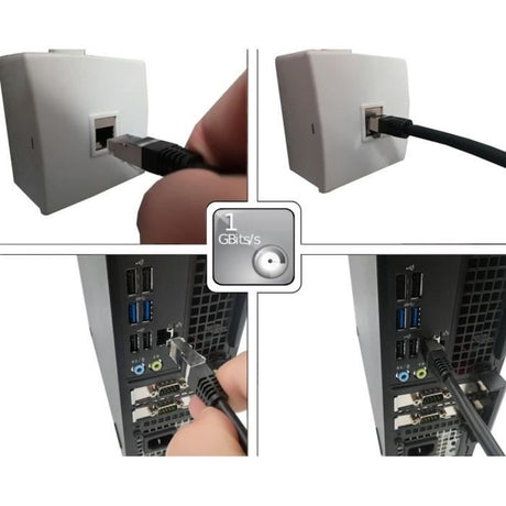 Câble RJ45 - LINEAIRE - PCC6FNB - Cat.6 - Blindé - F/UTP - Noir - 1m
