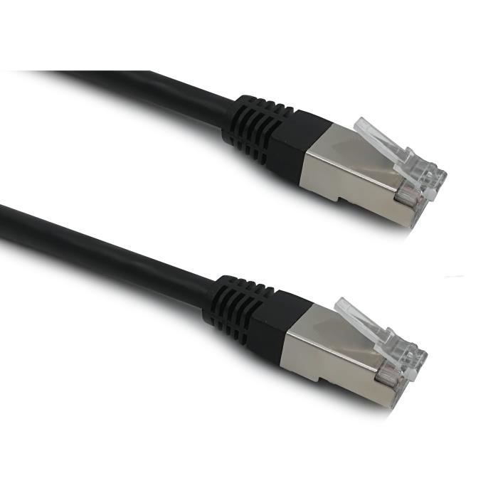 Câble RJ45 - LINEAIRE - PCC6FND - Cat.6 - Blindé - F/UTP - Noir - 2m