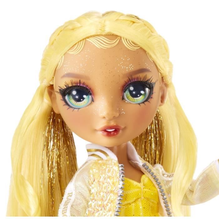 Rainbow High Poupée Mannequin avec Kit de Slime et Animal de Compagnie - Sunny (Jaune) - Poupée Pailletée 28 cm avec Kit de Slime