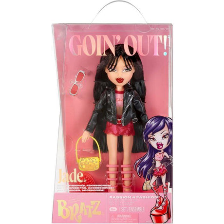 Bratz Goin' Out Poupée - Jade - 1 Poupée Mannequin a Collectionner - Une Tenue, Un Sac a Main, Une Paire de Lunettes Soleil - 6 ans