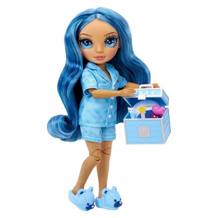 Junior High Pyjama Party - Poupée mannequin articulée 22 cm - Skyler (Bleue) - Nombreux accessoires - a partir de 4 ans