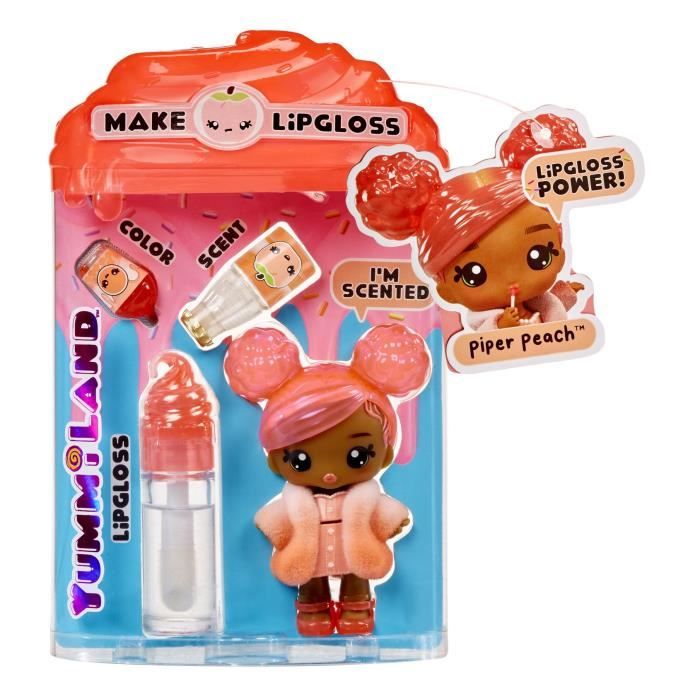 Yummiland - 1 poupée 10 cm et un gloss pailleté a créer - Piper - Goűt Peche - Des 4ans