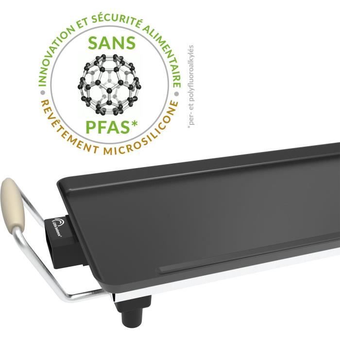 Plancha électrique LITTLE BALANCE - Wood 90 - Surface cuisson 90x23cm - Revetement anti-adhésif sans PFAS - 2000W