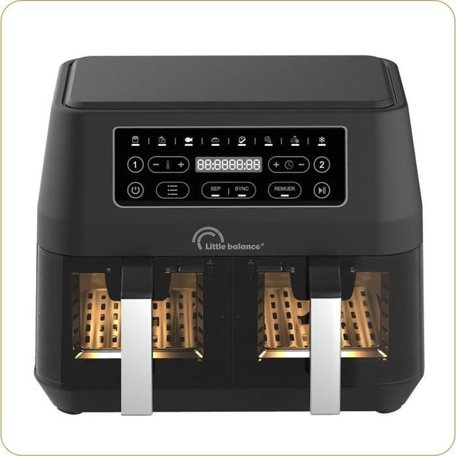 Friteuse sans huile LITTLE BALANCE - Crousty Light Duo - Double cuve 9L - Jusqu'a 1,8kg de frites - 9 programmes de cuisson - 2460W