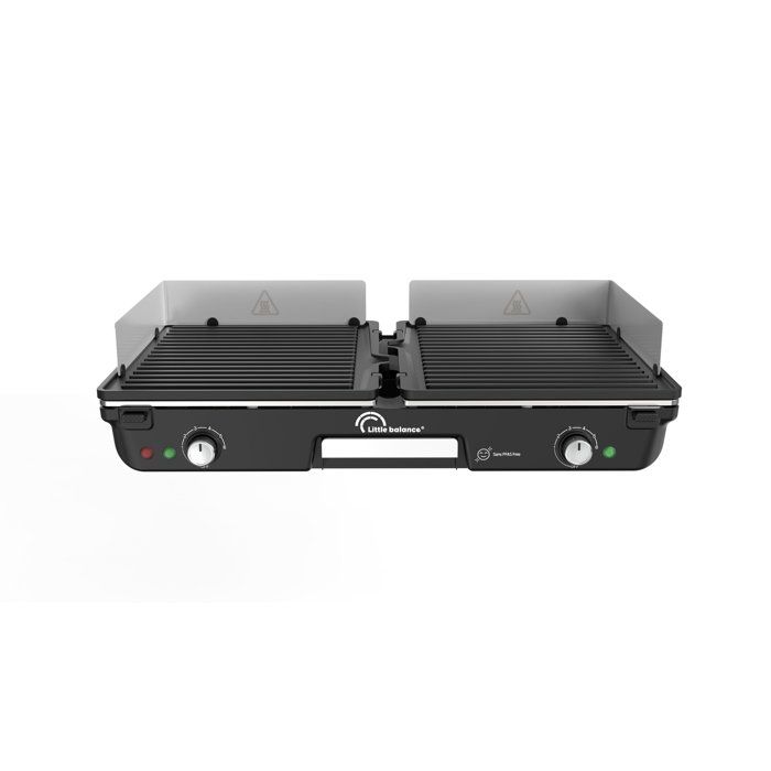 Plancha électrique - LITTLE BALANCE - Dual 2000 Nopifas - 2000 W - 2 zones indépendantes - Sans PFAS - Noir