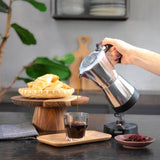 Cafetiere italienne électrique - LIVOO - DOD117A - 480 W - 300 ml - 6 tasses - Argent / Noir