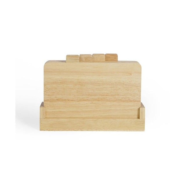Set de 4 planches a découper - LIVOO - MES142 - Bois d'hévéa - Avec languettes 26 x 18 cm - Support de rangement