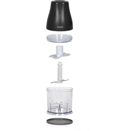 Hachoir - LIVOO - 300 ml - 400 W - 1 vitesse et fonction turbo - 2 lames en inox - Noir