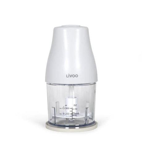 Hachoir - LIVOO - 300 ml - 400 W - 1 vitesse et fonction turbo - 2 lames en inox - Blanc