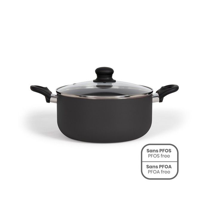 Faitout - LIVOO - MEP150R - 24 cm - Antiadhésif sans PFOA ni PFOS - Poignées silicone - Tous feux dont induction