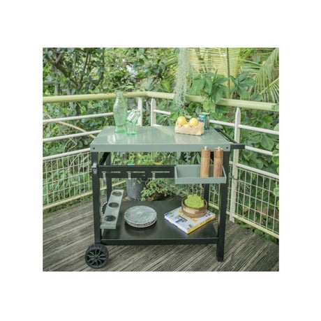 Desserte pour plancha - LIVOO - GS167V - Vert / Noir - 85 x 50 cm