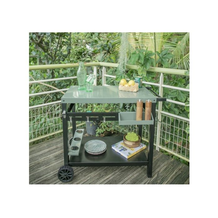 Desserte pour plancha - LIVOO - GS167V - Vert / Noir - 85 x 50 cm