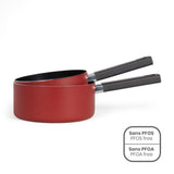 Set de 2 casseroles - LIVOO - MEP154R - Antiadhésif sans PFOA - Manche silicone - Tous feux