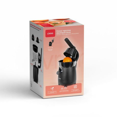 Presse-agrumes électrique a bras - LIVOO - DOD211N - 120 W - 1 grand cône et 1 petit cône - Noir