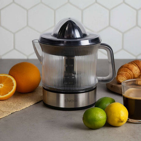 Presse-agrumes électrique - LIVOO - DOD210 - 40 W - 1 grand cône et 1 petit cône - Inox / Noir