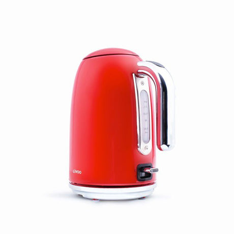 Bouilloire rétro - LIVOO - DOD180R - 2200 W - 1,7 L - Socle 360° - Rouge