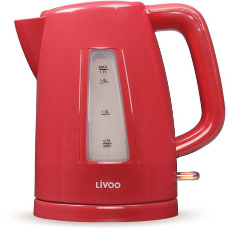 Bouilloire - LIVOO - DOD184RC - 2200 W - 1,7 L - Socle 360° - Rouge
