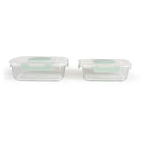 Set de 2 boîtes sous vide - LIVOO - MEN404V - 1,04 L et 1,5 L - Verre borosciliate - Couvercle en plastique - Emboîtables