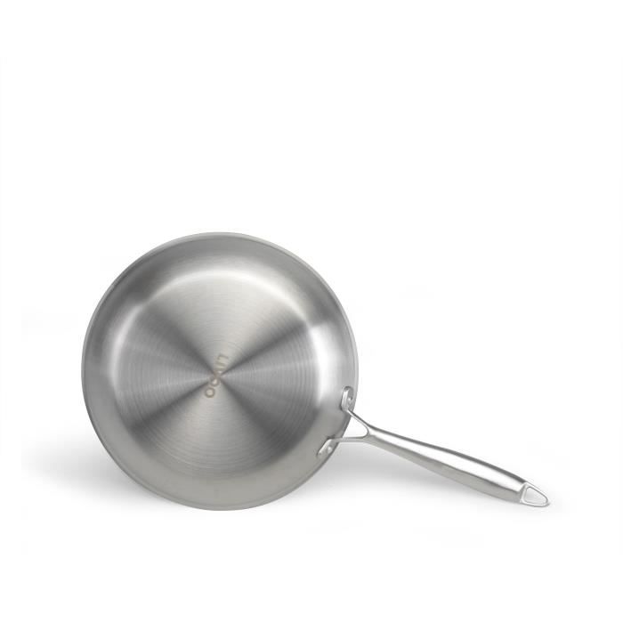 Poele Acier inoxydable 18/10 Triply Brigade 20 cm - LIVOO - MEP157 - Tous feux dont induction - Made in France