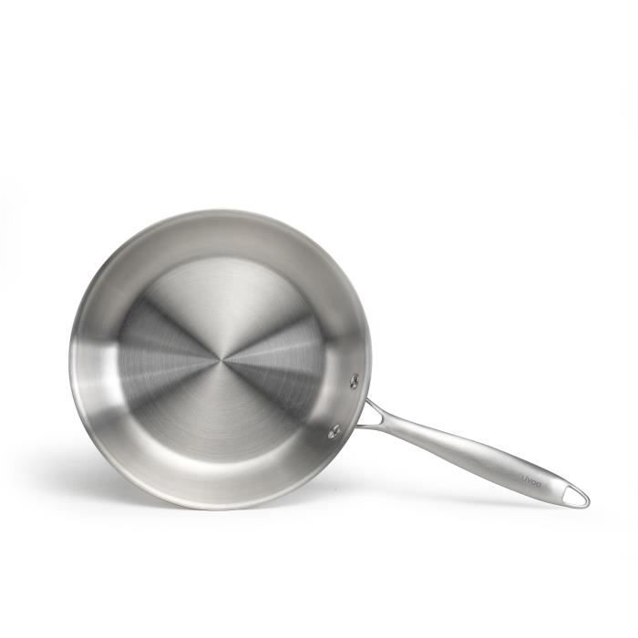 Poele Acier inoxydable 18/10 Triply Brigade 20 cm - LIVOO - MEP157 - Tous feux dont induction - Made in France