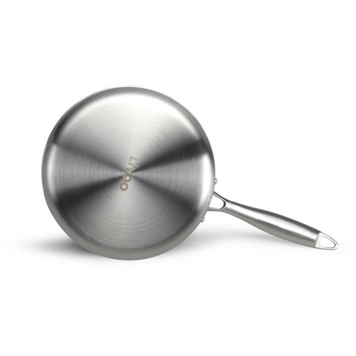 Casserole en acier inoxydable 18/10 Brigade 20 cm - LIVOO - MEP161 - Acier inox. Triply - Tous feux dont induction - Made in France