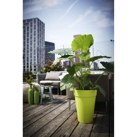 ELHO Pot de fleurs Loft Urban rond Haut - Ř 34 x H 45 cm - Extérieur - 100% recyclé - Gris