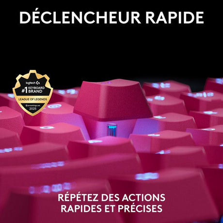 Clavier gamer - Filaire - Logitech G - Pro X TKL Rapid - AZERTY - Rose