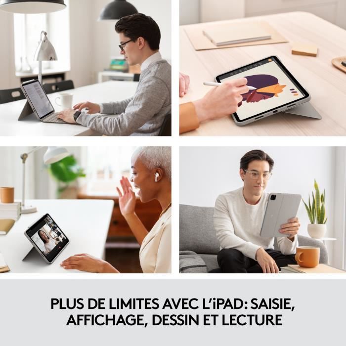 Etui clavier - Logitech - Combo Touch - Pour iPad Pro 11 pouces (1e, 2e, 3e et 4e générations)