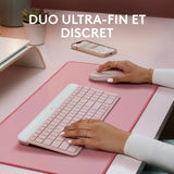 Ensemble Clavier Souris - Sans fil - Logitech - MK470 Slim - Silencieux - AZERTY - Rose