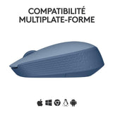 Souris - Sans Fil - Logitech - M171 - Bleu gris - Ambidextre