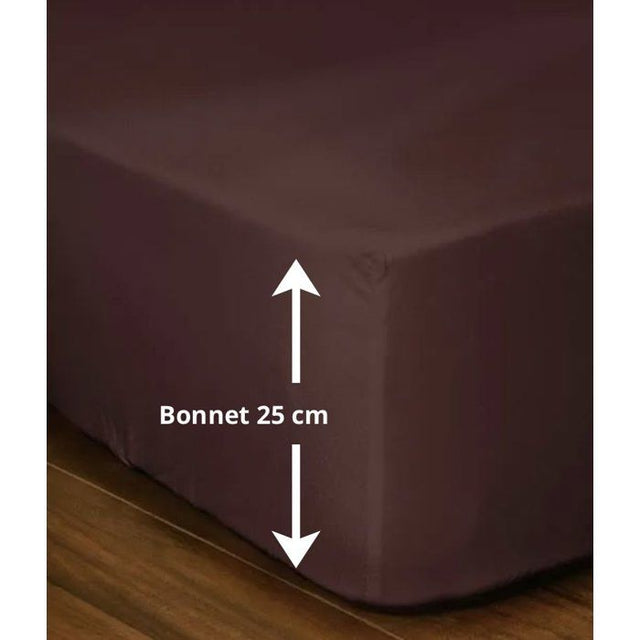 Drap-housse - LOVELY HOME - LH71600 - 140x190+25 cm - Marron