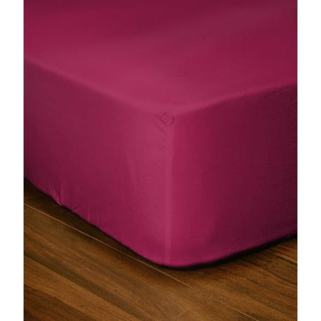 Drap-housse - LOVELY HOME - LH71615 - 160x200+25 cm - Fuchsia
