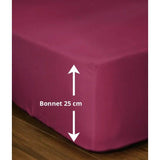 Drap-housse - LOVELY HOME - LH71617 - 90x190+25 cm - Fuchsia