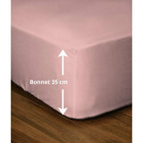 Drap-housse - LOVELY HOME - LH71625 - 140x190+35 cm - Rose